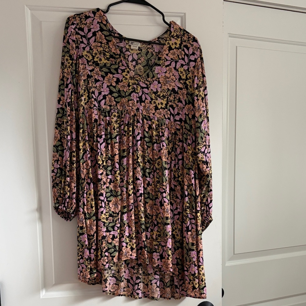 Billabong Floral Babydoll Dress - Black, Pink, Olive